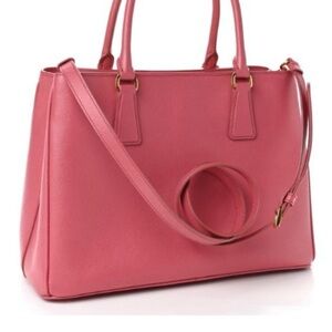 Pink bubble gum Prada  Saffiano leather two ways bag